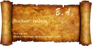 Bucher Anina névjegykártya